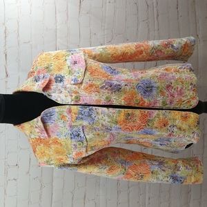 NWOT Joni B. Floral Print Jean Style Jacket